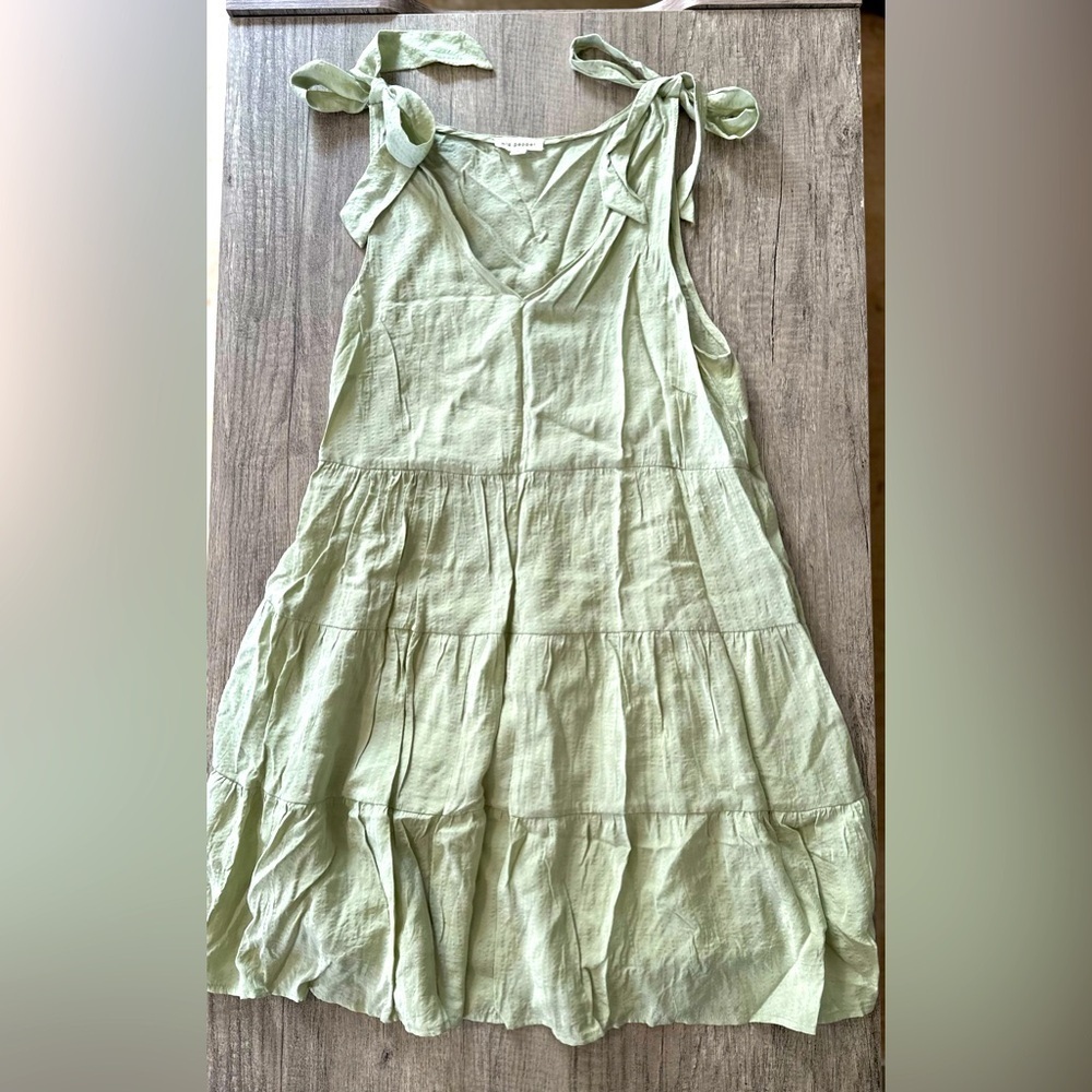 Blu Pepper Pastel Green Sleeveless Dress with Pockets Size Medium